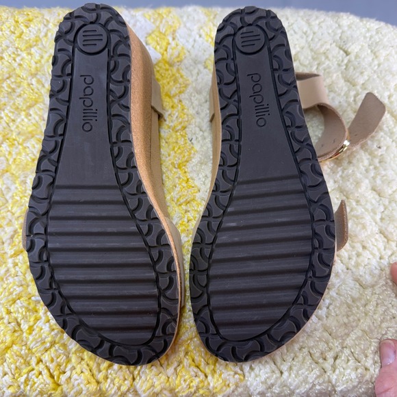 Papillio by Birkenstock Wedge Sandals Beige Buckle Cork Comfort Size 8.5 new wow - Picture 10 of 15